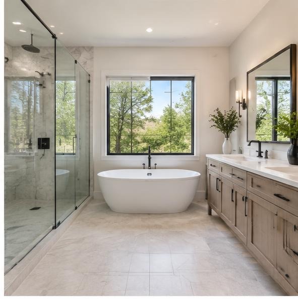 Luxury bathroom photographed for a property listing