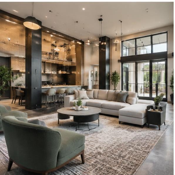 Apartment community clubhouse amenity lounge